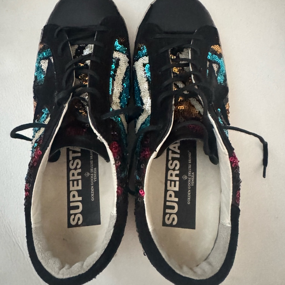 Golden goose GGDB super star full paillette black and blue glitters sneakers - Picture 13 of 14
